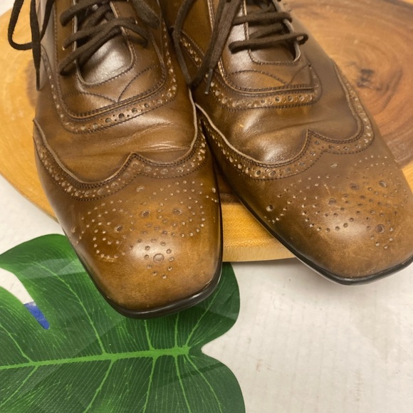 J.M. Westin Aged Leather Wingtip Laced Oxfords - Picture 4 of 11
